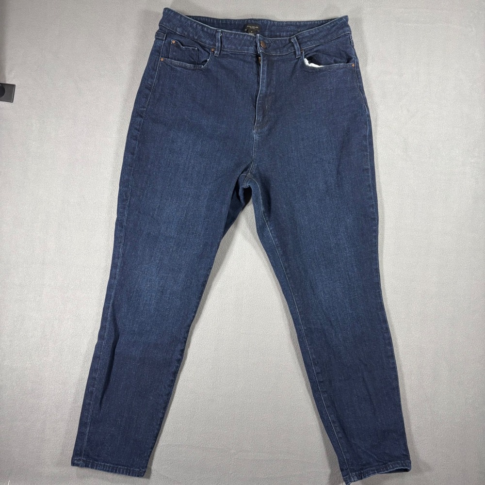 Ann Taylor Factory Skinny Jeans Womens 16 Dark Blue Excellent High Rise Stretch
